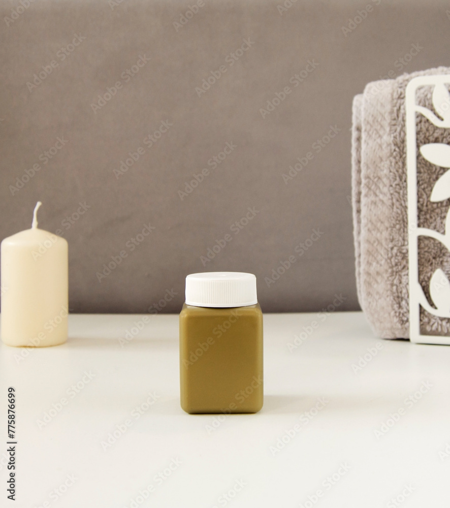Beige cosmetic cream jar mockup Beige cosmetic cream jar mockup