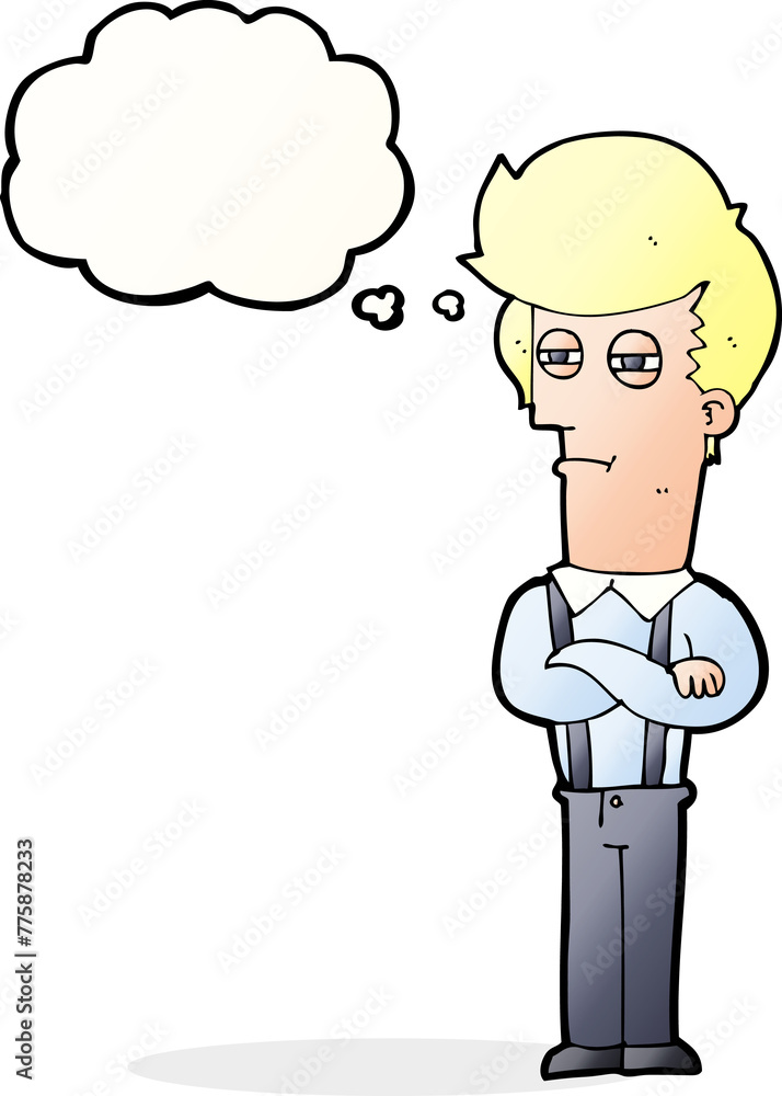 cartoon annoyed man with thought bubble cartoon annoyed man with thought bubble