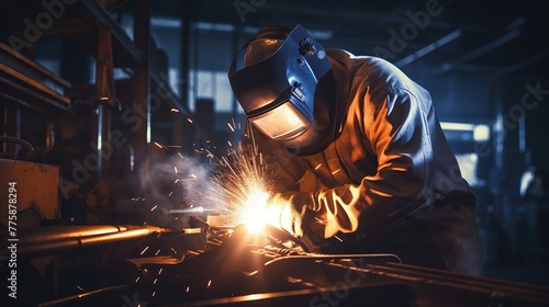 welders in industry carry out welding in their workshops with complete equipment