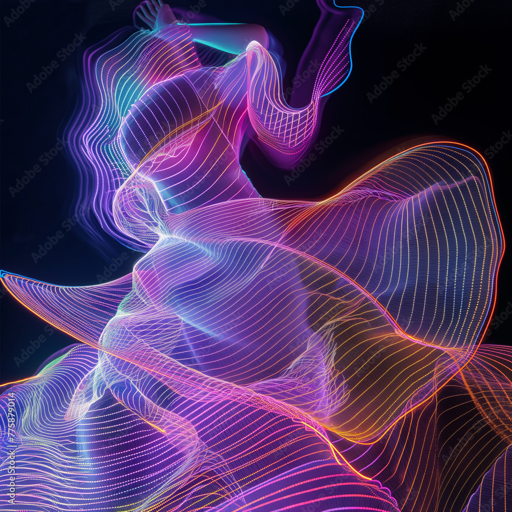 Fototapeta premium 光る波。抽象オブジェクト