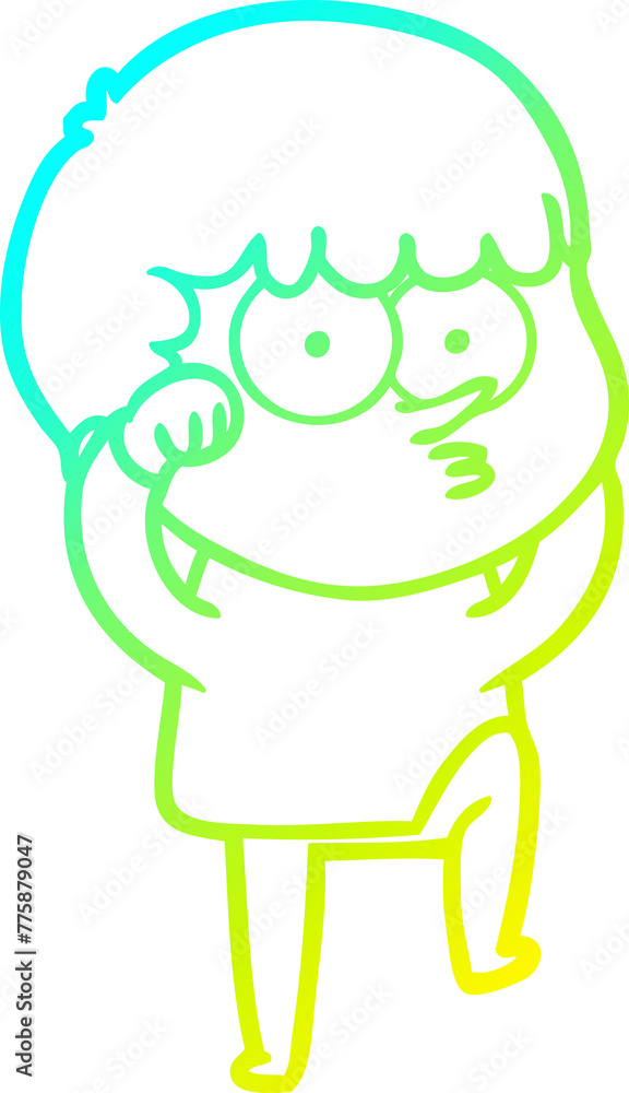 cold gradient line drawing of a cartoon curious boy rubbing eyes in disbelief cold gradient line drawing of a cartoon curious boy rubbing eyes in disbelief