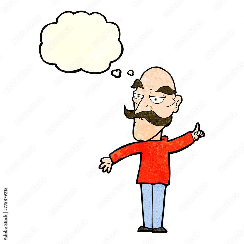 cartoon old man telling story with thought bubble cartoon old man telling story with thought bubble