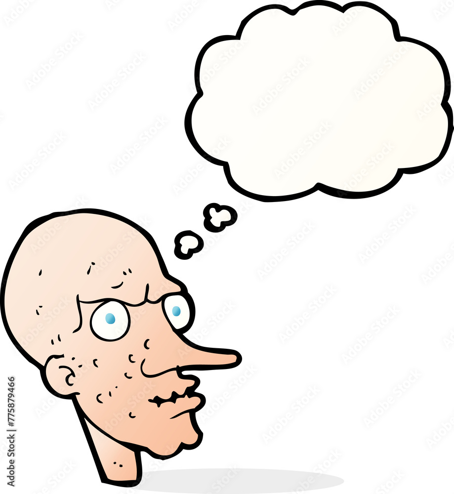 cartoon evil old man with thought bubble cartoon evil old man with thought bubble