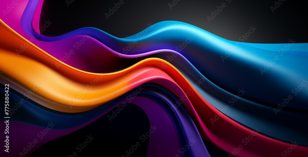 Abstract background colored stains and waves of liquid glossy paint	 - obrazy, fototapety, plakaty 