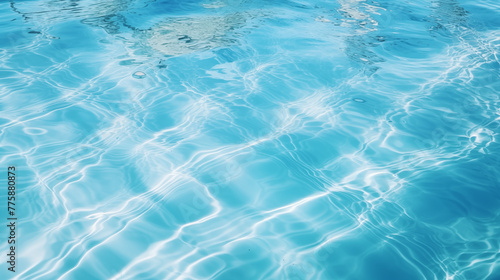 Crystal Clear Pool Water with Sunlight Reflections and Gentle Waves