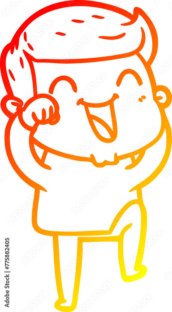 warm gradient line drawing of a cartoon man laughing warm gradient line drawing of a cartoon man laughing