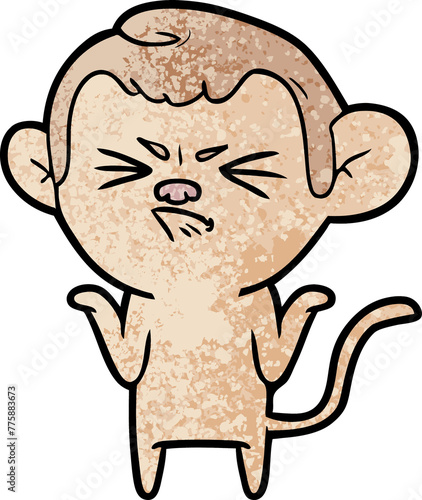 cartoon annoyed monkey