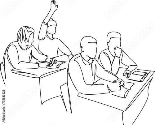 students studying