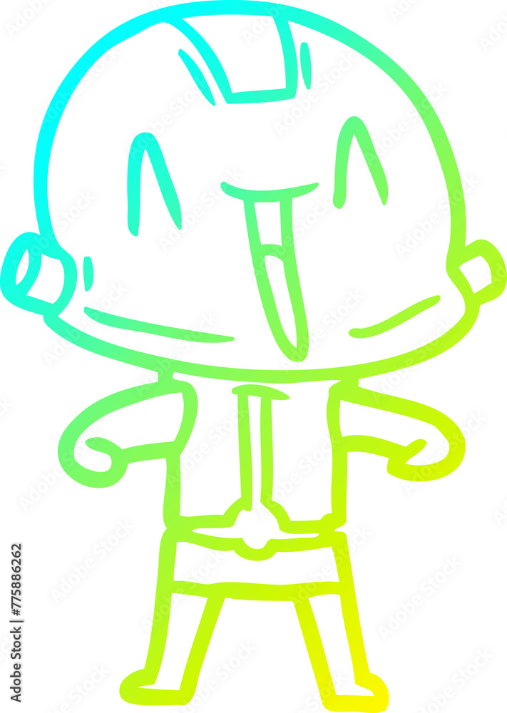 cold gradient line drawing of a cartoon robot cold gradient line drawing of a cartoon robot