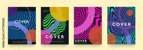 Geometric Texture Optical Design with Circle. 3d Art Psychedelic Stripes for Celebration, Ads, Branding, Banner, Cover, Label, Poster. Vector illustration.