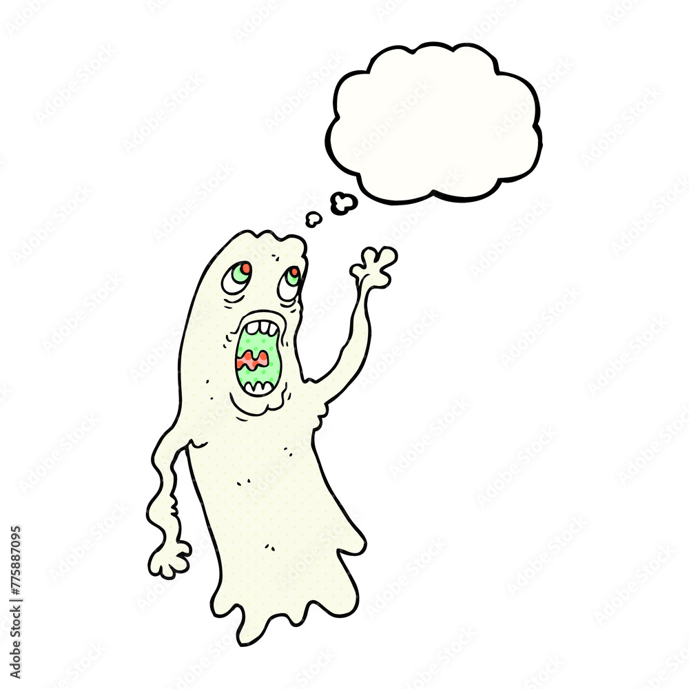 freehand drawn thought bubble cartoon ghost freehand drawn thought bubble cartoon ghost