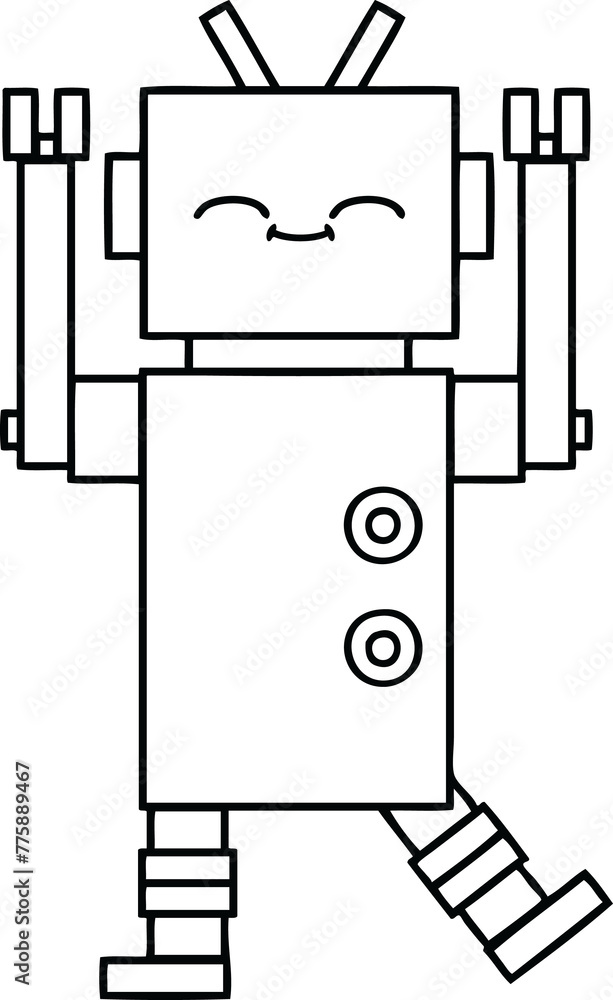 line drawing cartoon of a robot line drawing cartoon of a robot