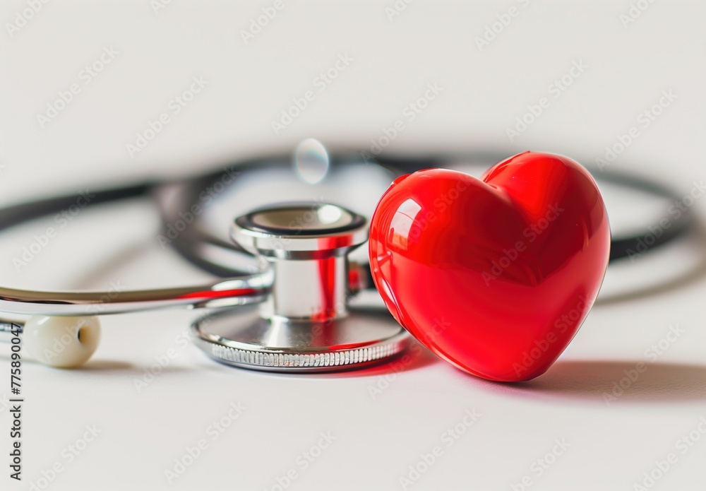 a red heart with a stethoscope near it a red heart with a stethoscope near it