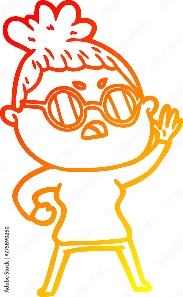 warm gradient line drawing of a cartoon annoyed woman warm gradient line drawing of a cartoon annoyed woman