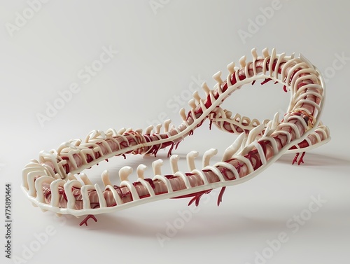 3d model of the spine on a white background