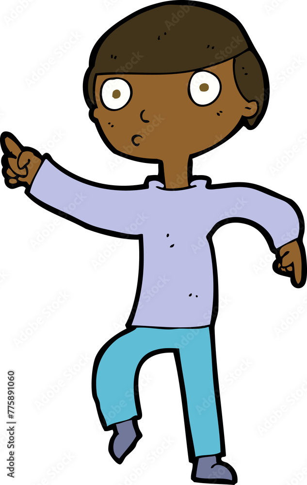 Fototapeta premium cartoon boy pointing
