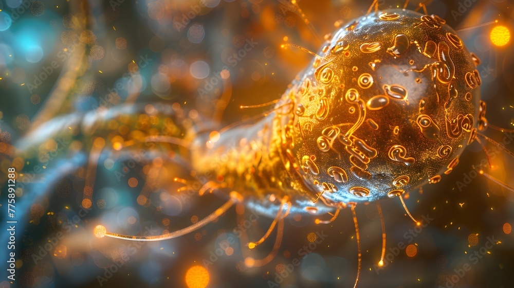 Obraz premium abstract digital artwork captures the dynamic essence of a fiery helix nebula yellow