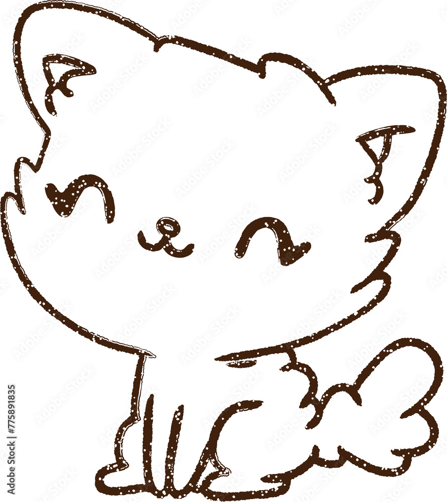 Obraz premium Cute Cat Charcoal Drawing