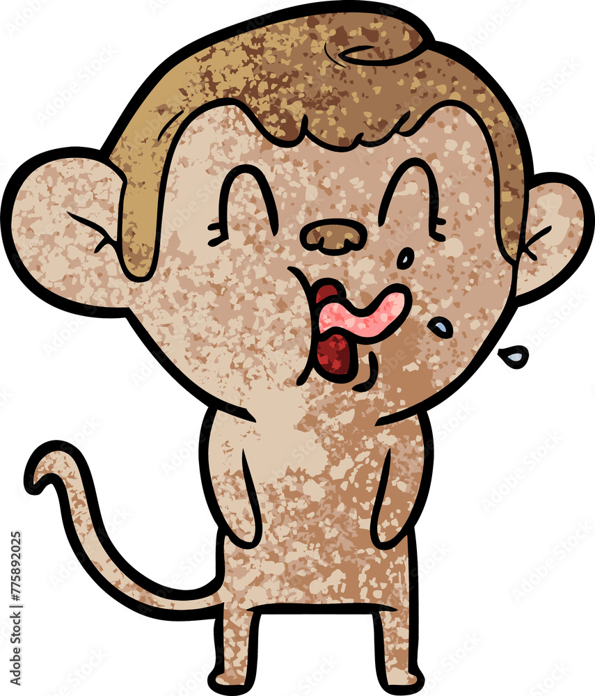 Fototapeta premium crazy cartoon monkey
