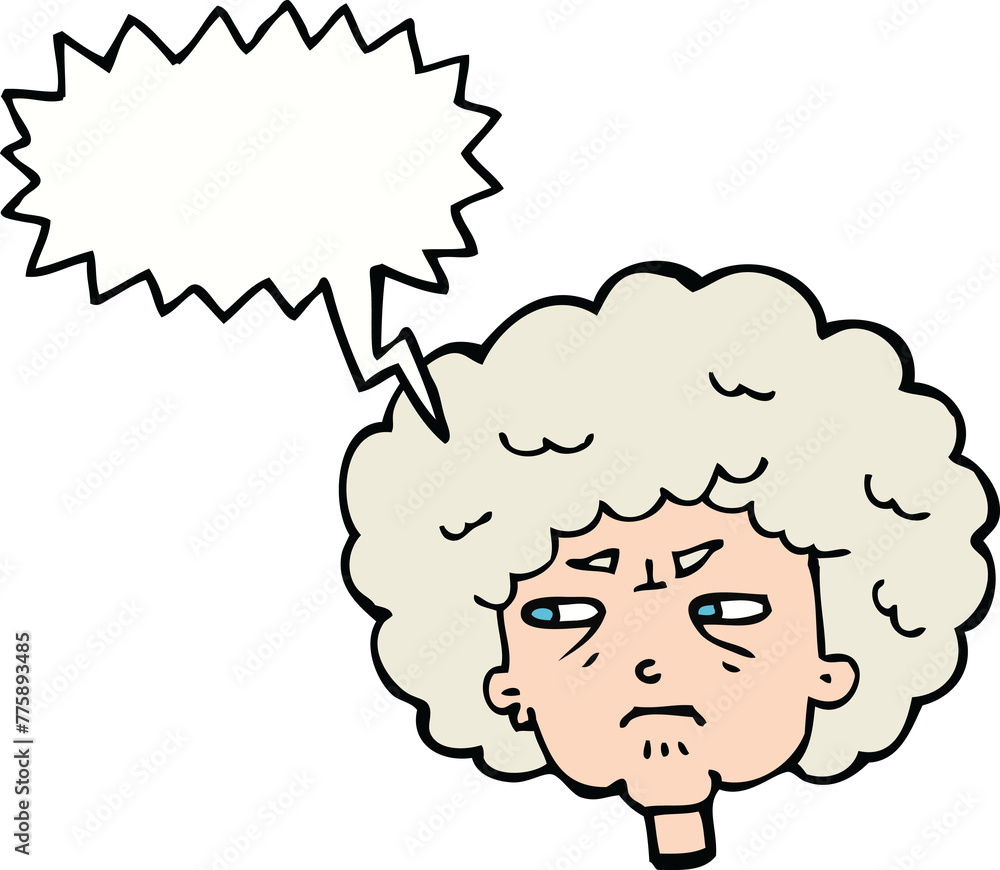 cartoon bitter old woman with speech bubble cartoon bitter old woman with speech bubble