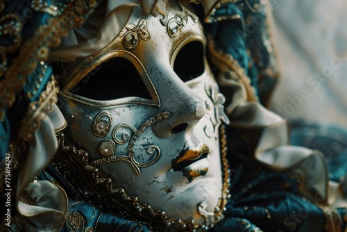 Close up of a person wearing a mask. Suitable for healthcare concepts