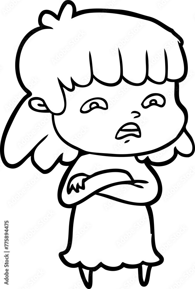 cartoon worried woman cartoon worried woman