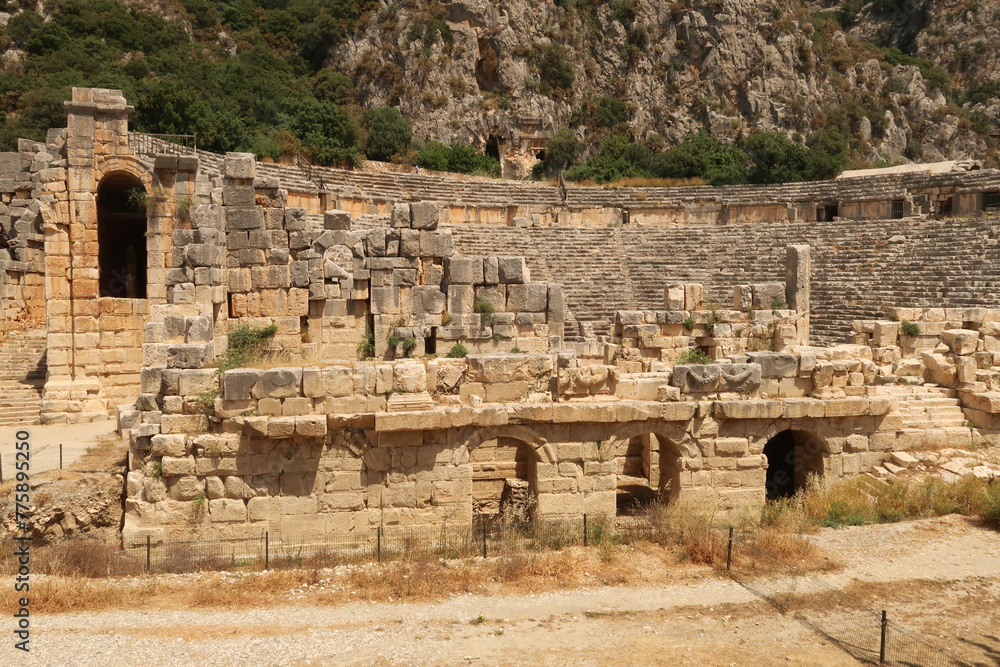 The amphitheater of the ancient town of Myra, close to Demre, Turkey