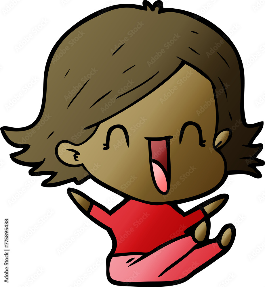 Fototapeta premium cartoon laughing woman