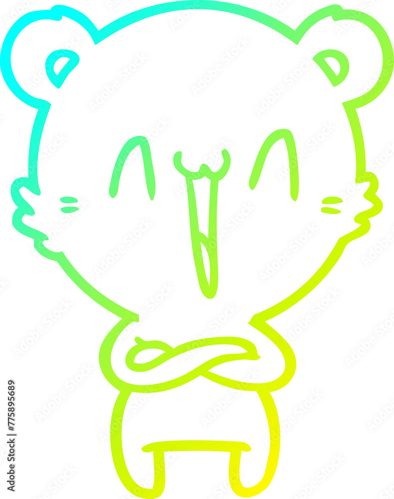 cold gradient line drawing of a happy polar bear cartoon cold gradient line drawing of a happy polar bear cartoon