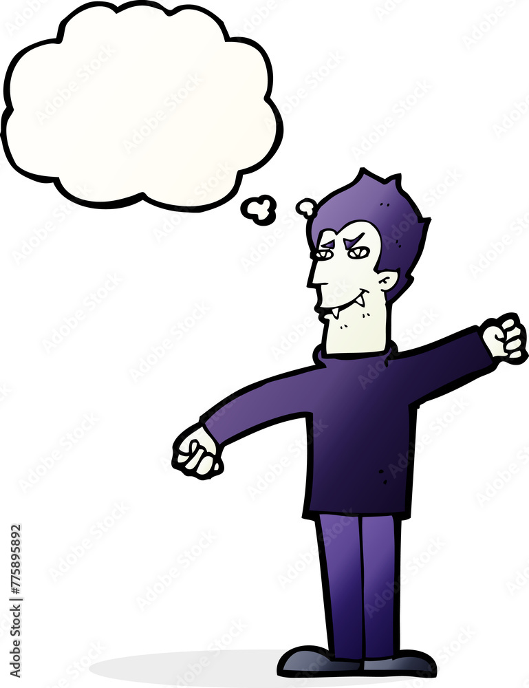cartoon vampire man with thought bubble cartoon vampire man with thought bubble