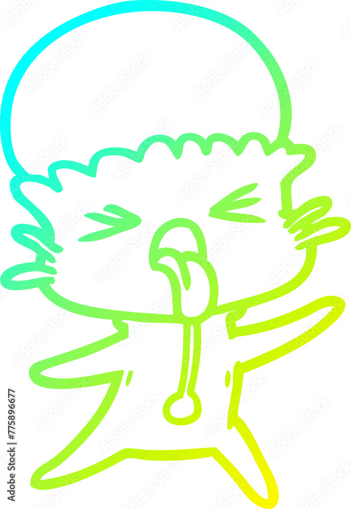 cold gradient line drawing of a weird cartoon alien cold gradient line drawing of a weird cartoon alien