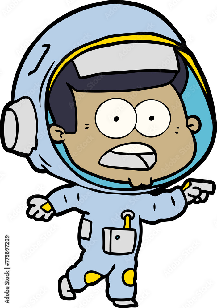 cartoon surprised astronaut