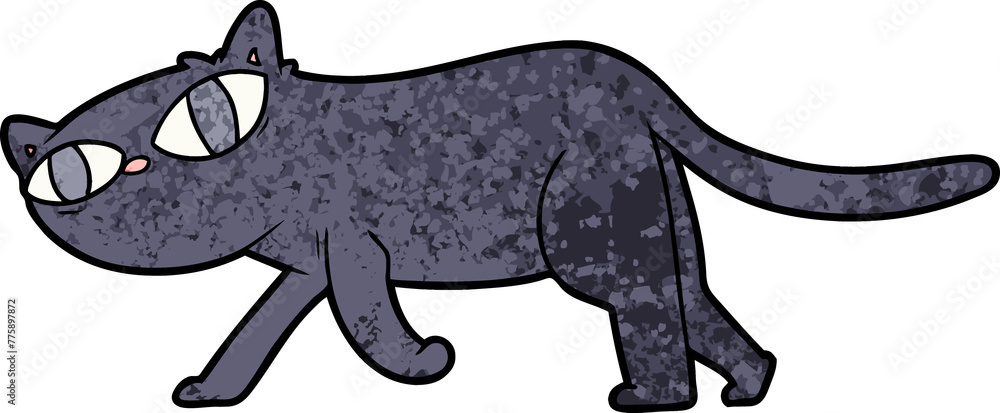 Fototapeta premium black cat cartoon