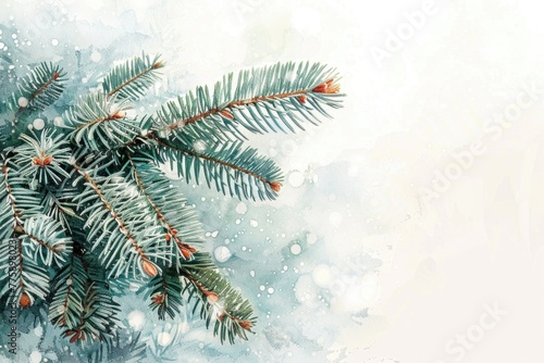 Detailed view of a pine tree branch. Suitable for nature themes