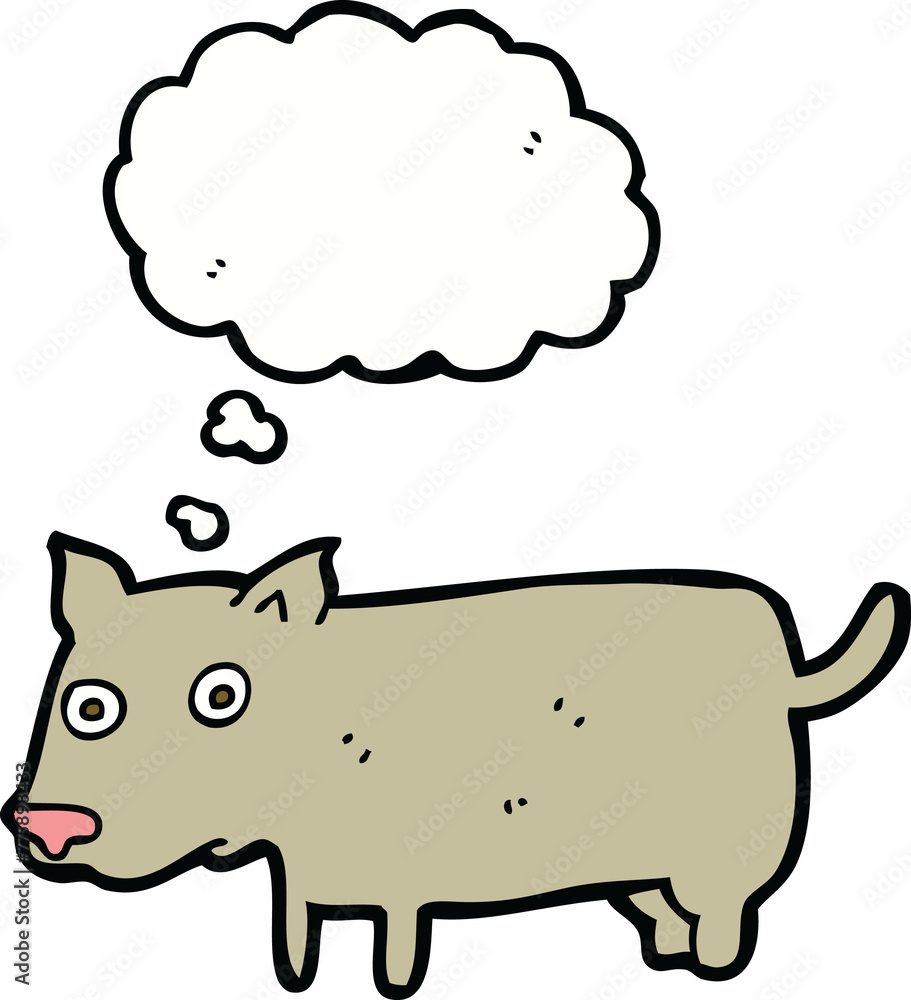 cartoon little dog with thought bubble cartoon little dog with thought bubble
