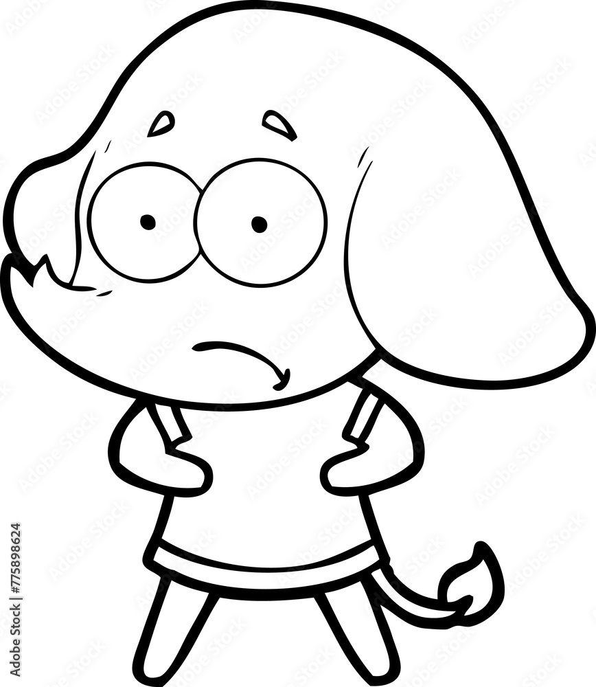 Obraz premium cartoon unsure elephant