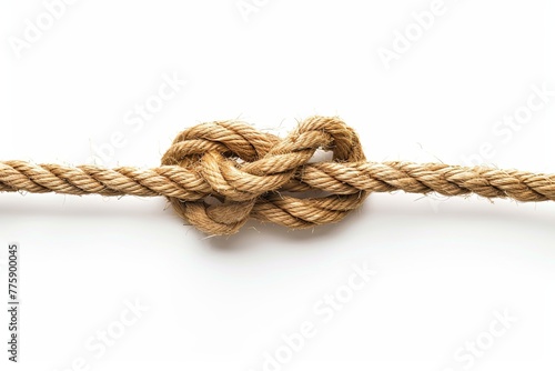 Rope tied on a white background. generative ai © Alexander Odessa 
