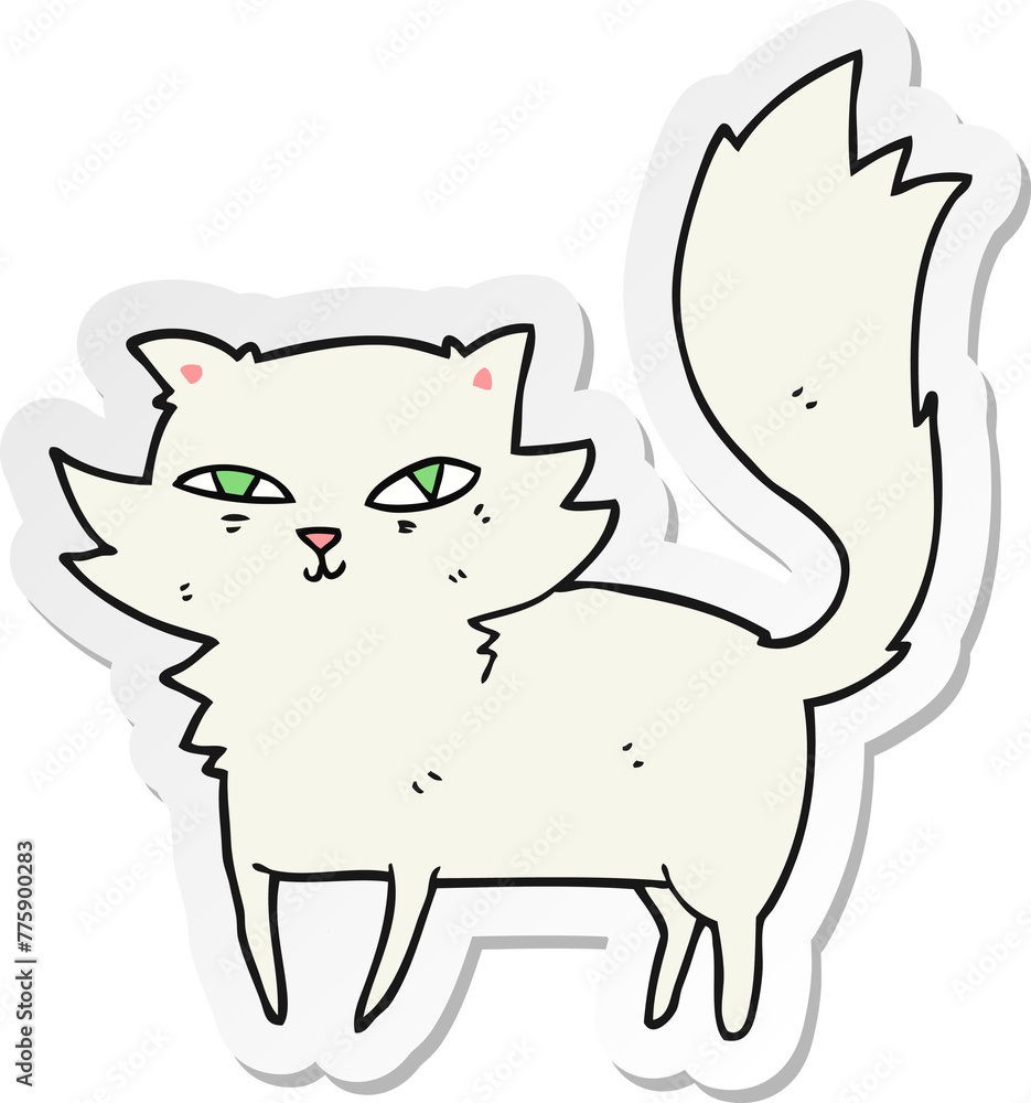 sticker of a cartoon cat sticker of a cartoon cat