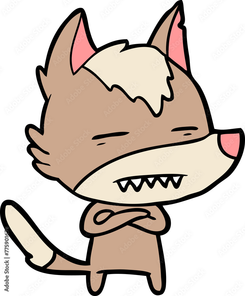 cartoon wolf showing teeth cartoon wolf showing teeth