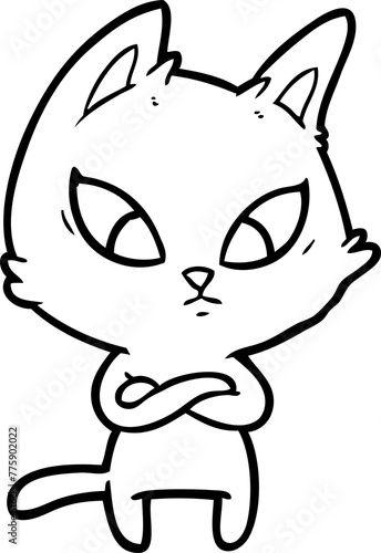 confused cartoon cat