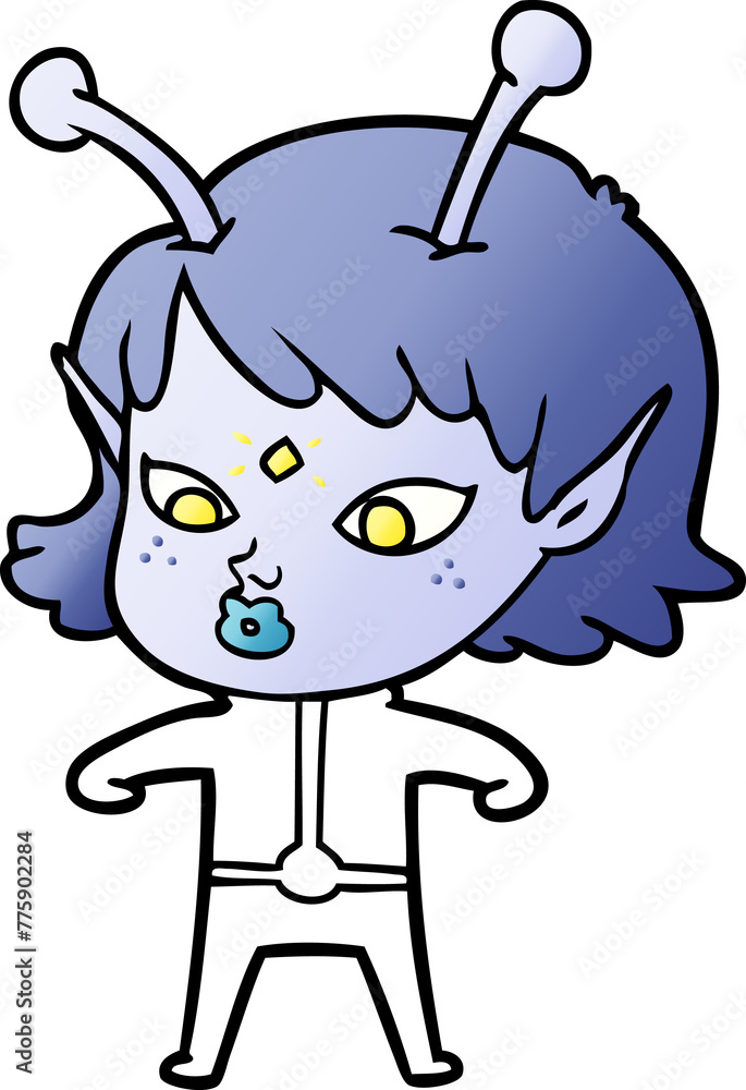 pretty cartoon alien girl pretty cartoon alien girl