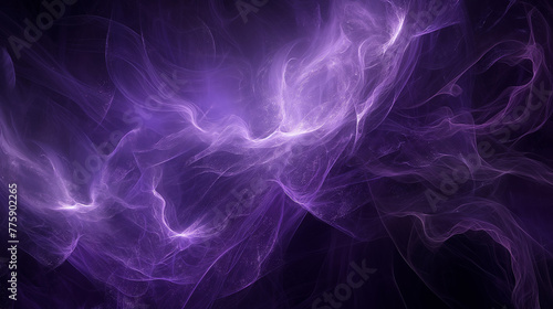 A vibrant image capturing the essence of an abstract purple energy or smoke flow in a dark environment, symbolizing mystical or otherworldly phenomena