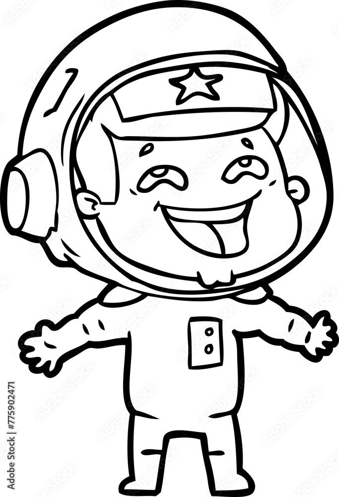 cartoon laughing astronaut