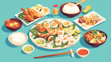 Es doger Indonesian food takjil illustration 2d fla
