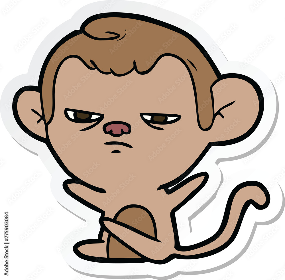 sticker of a cartoon monkey sticker of a cartoon monkey