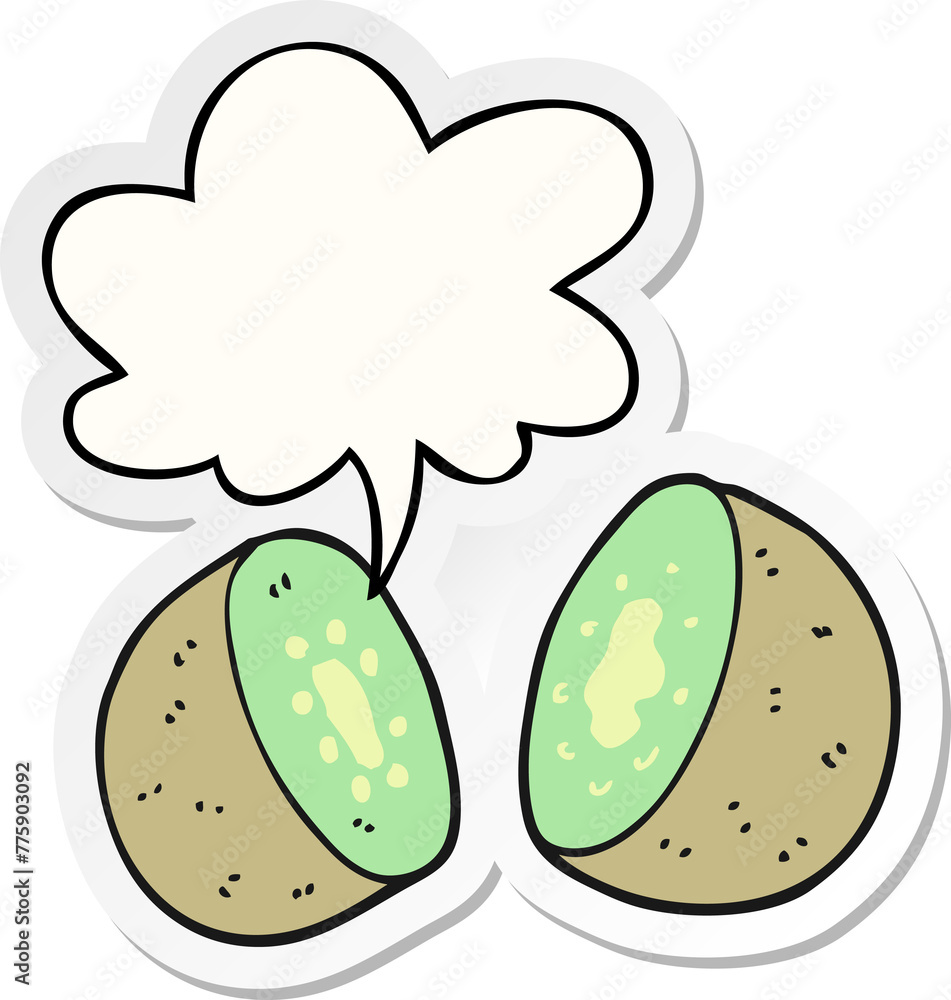 cartoon kiwi with speech bubble sticker cartoon kiwi with speech bubble sticker