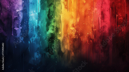 Vibrant Rainbow Colors Dripping Down a Wall, Symbolizing LGBT Pride