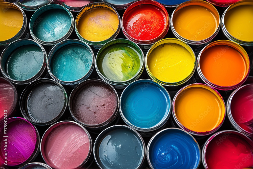 Color paint cans Color paint cans