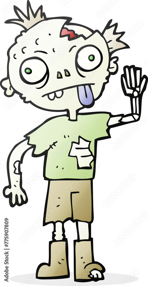 freehand drawn cartoon zombie freehand drawn cartoon zombie