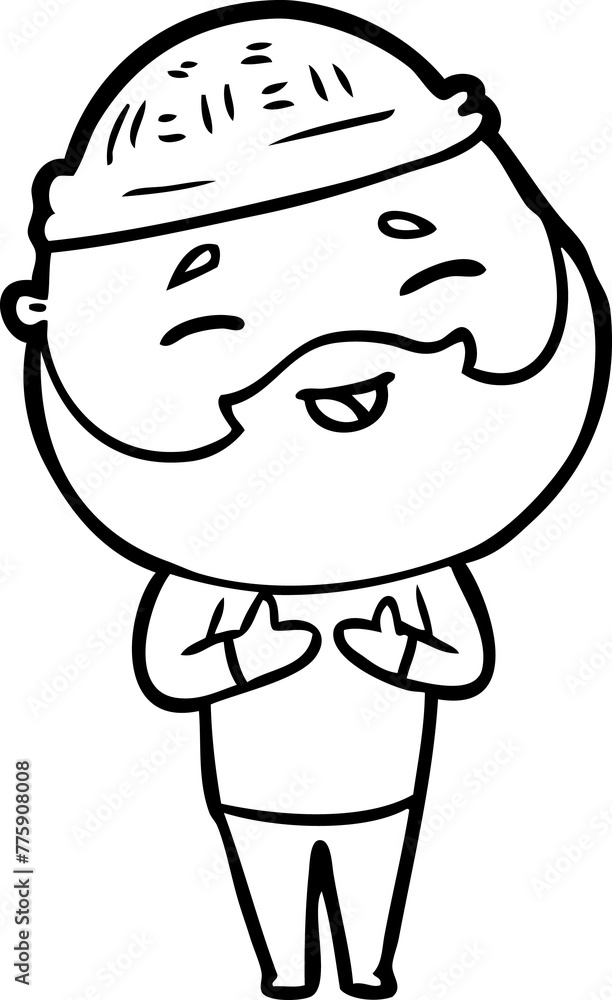 Obraz premium cartoon happy bearded man